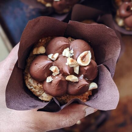 Vegan - Banana & Hazelnut Cakelet with Belgian Chocolate Ganache
