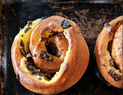 Cheese Bechamel and Mushroom Babka Rolls