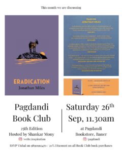 Read more about the article Pagdandi Book Club – Eradication by Jonathan Miles – Sat 26th Sep 11.30am